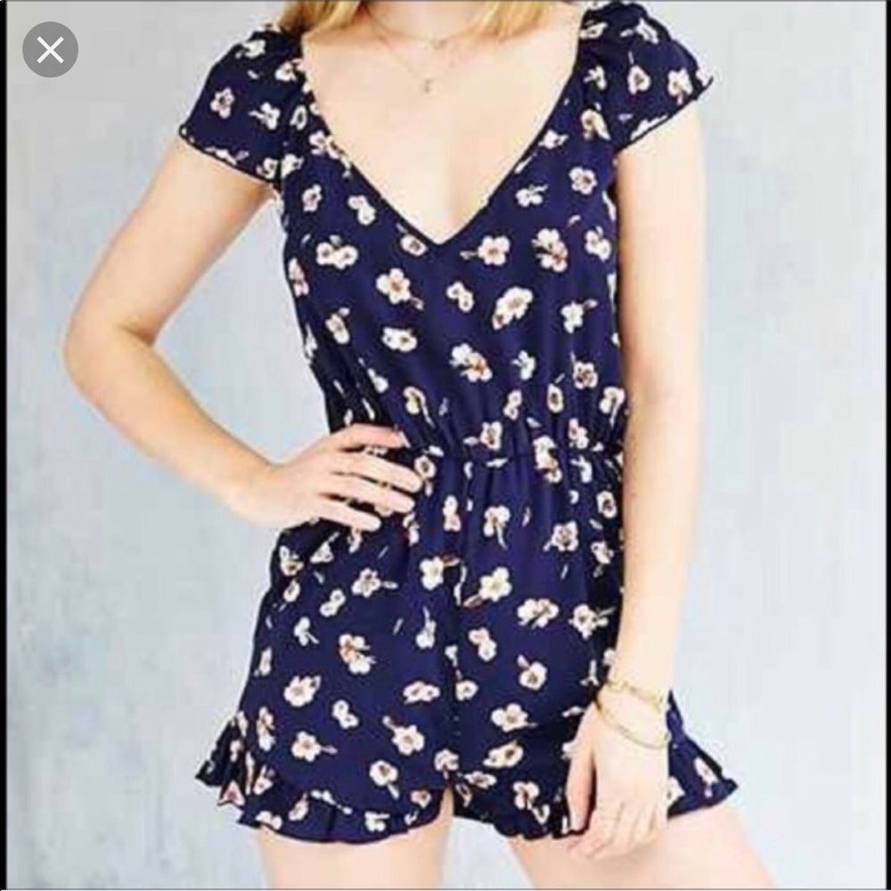 NWOT Navy Blue Floral Romper